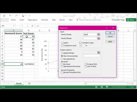 (Linear) Regression Equation on Excel 2016