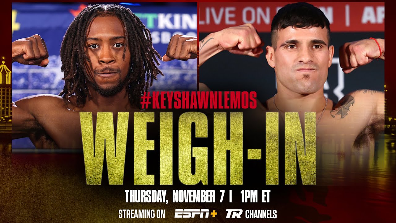 Keyshawn Davis 134.2 Vs. Gustavo Lemos 141.4 - Weigh-in Results For Friday  On ESPN+