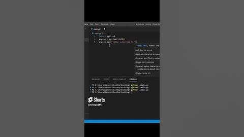 text to speech in #python #coding