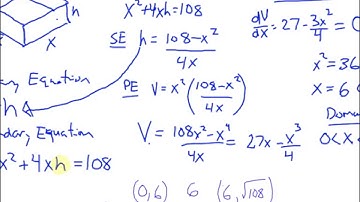 Calc Lecture 3.7 Optimization #1 Maximum Volume