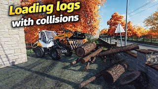 Loading logs with collisions using Liebherr loader/transporting| Garden Service/Lawn Care |Fs22 |Ps5