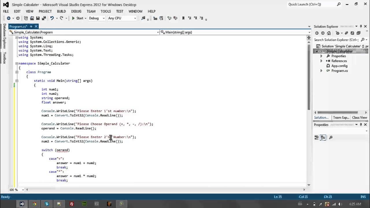 C many args. Калькулятор на си Шарп в вижуал. Калькулятор на c# Visual Studio. Калькулятор на си Шарп. Visual Studio консольное приложение.