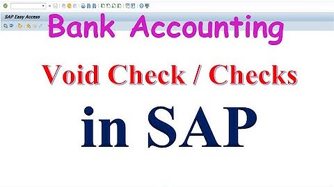 How to Void Check in SAP