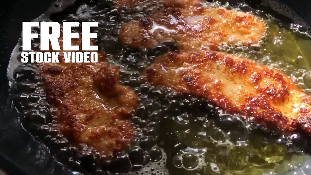 Deep frying Chicken Free stock footage YouTube