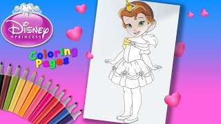 Disney Princess Coloring Book For Girls. Little princess Belle Coloring Pages. Beauty and the Beast