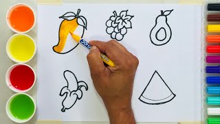 Let s Learn How to Draw Fruits Together Easy Fruit Drawing Coloring for Kids