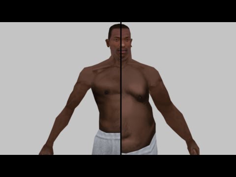 GTA SA - CJ's body transformation in real time