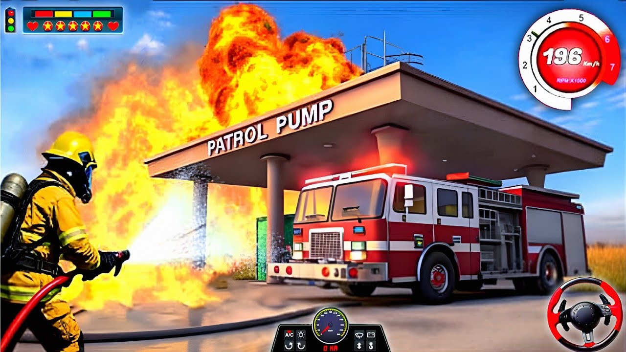 Firefighter Truck Rescue Simulator 3D - 911 Fire Truck Rescue Simulator GamePlay 