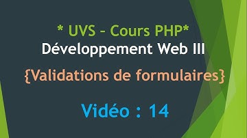 [aCAN Mentor] PHP UVS - Validations des Formulaires - Cours 14 en wolof