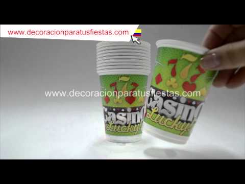 Vasos para decoración de fiestas con tema de casino