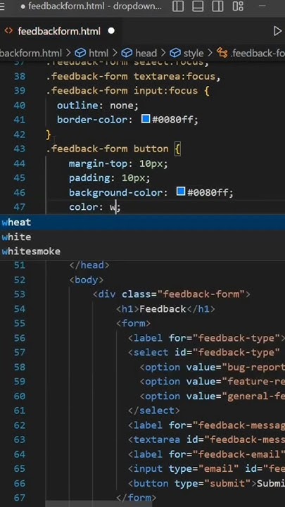 Feedback Form || HTML CSS || Simple Feedback Form Using HTML and CSS # ...