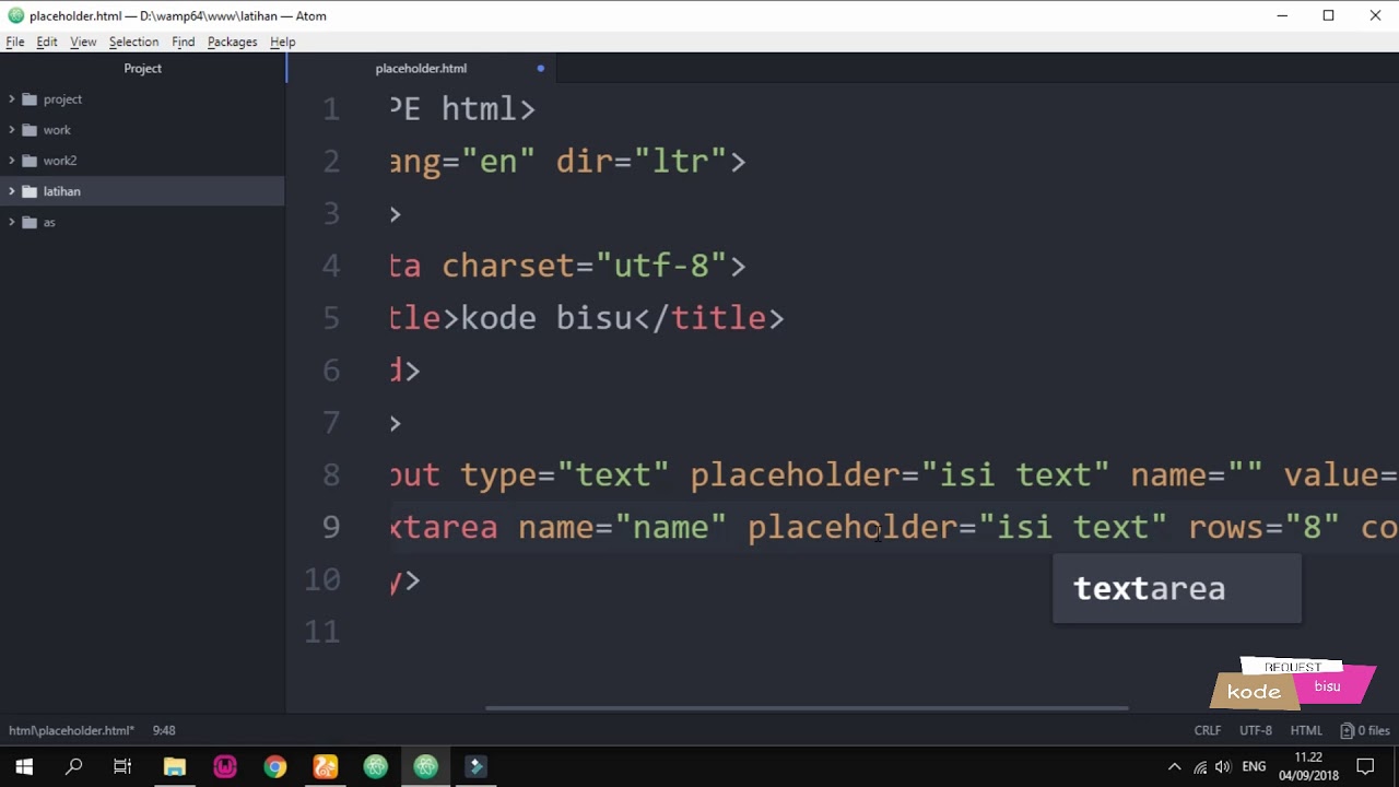 HTML Cara Membuat Bayangan Text didalam Textfield atau Textarea - YouTube
