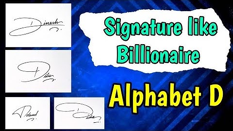 How to draw signature like Billionaire | Beautiful signature alphabet D | Anup calligraphy