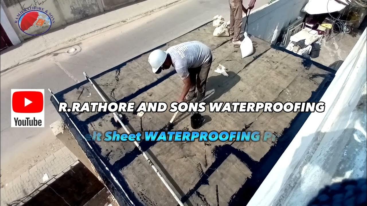 Water Proofing of roof with Tar Felt Hot Bitumen Waterproofing with press Jute Felt Sheet RCC