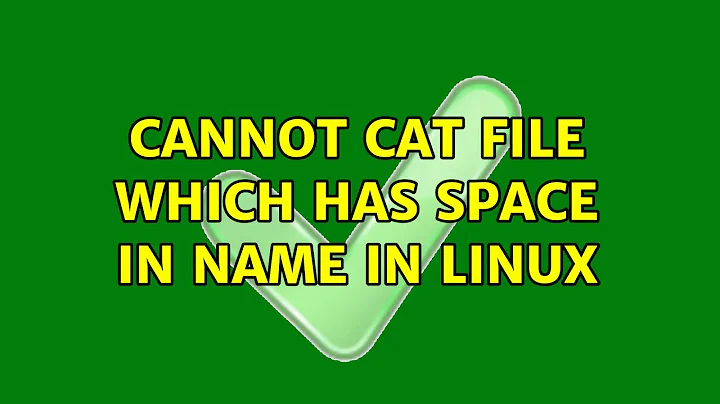 Cannot cat file which has space in name in linux (4 Solutions!!)