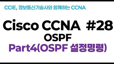 시스코(Cisco) CCNA #28(OSPF 라우팅 프로토콜) part4(OSPF 설정명령)
