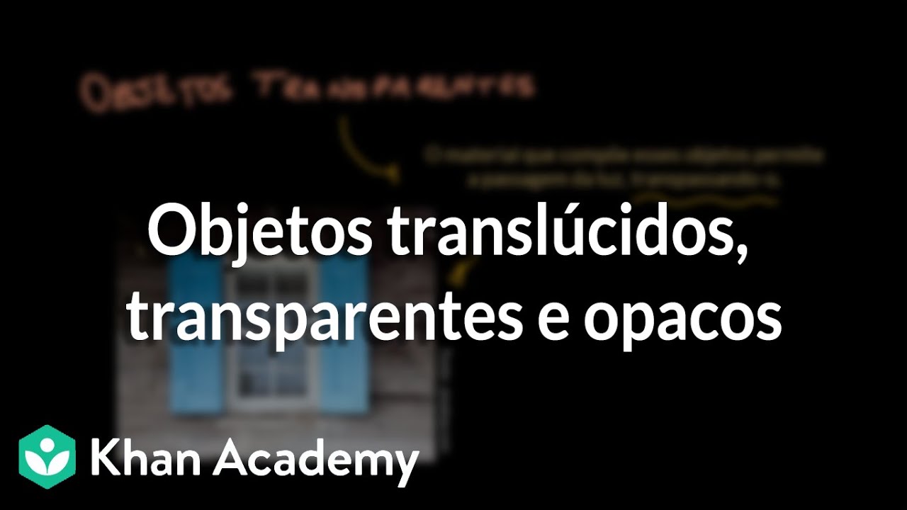 O que são objetos opaco translúcido é transparente?