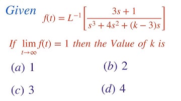 Laplace Transform || Final Value Theorem Solved Problem