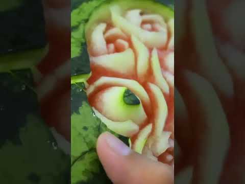 Roses heart || Fast and simple fruit carving anyone can do it
