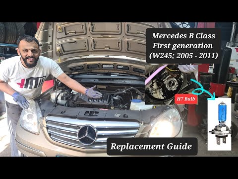 how to change main dipped bulb on Mercedes B Class W245 #headlight