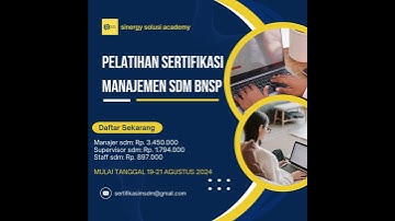 TERLENGKAP, PELATIHAN SERTIFIKASI MANAJEMEN SDM BNSP, WA: O895361726909