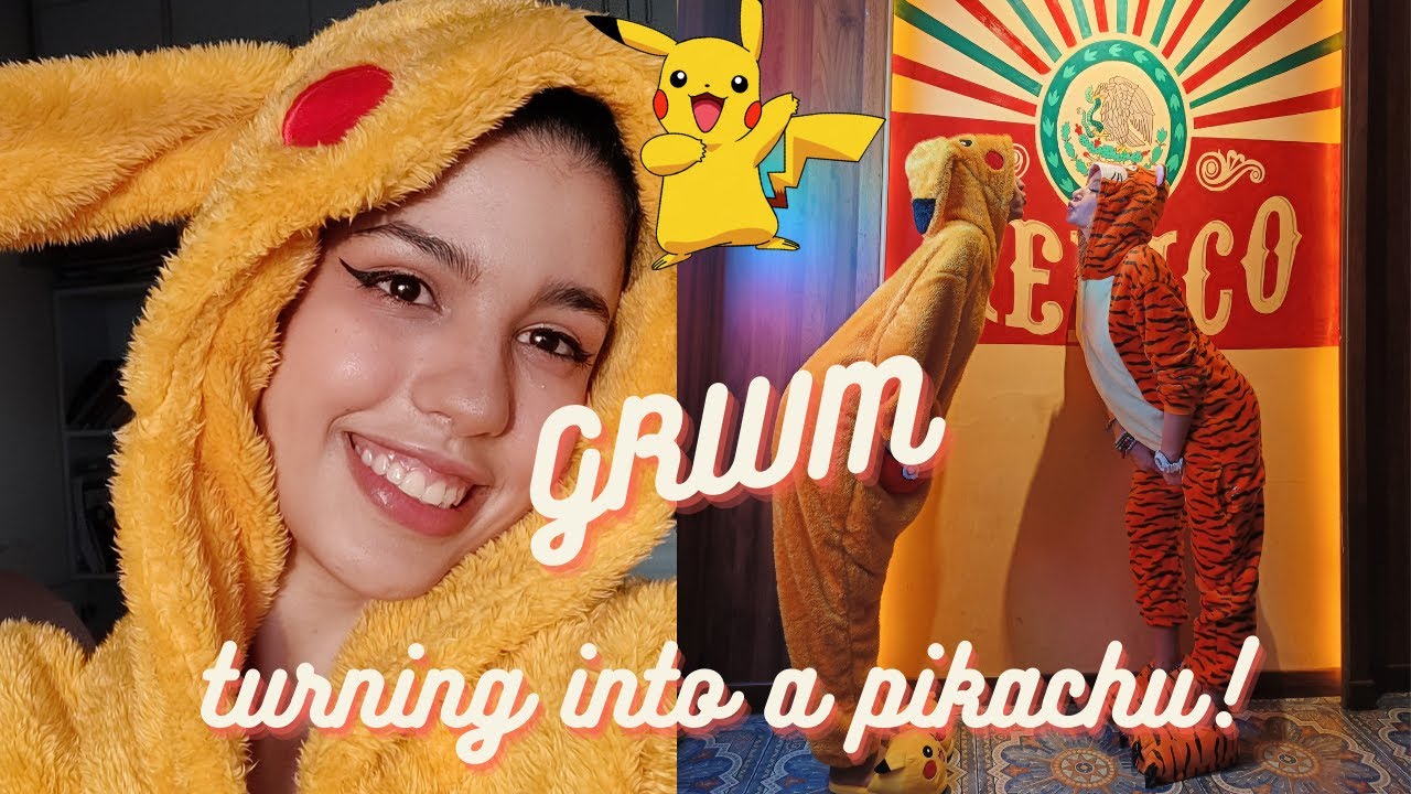 GRWM To Pajamas/Onesies Party - Pikachu - Makeup and Outfit