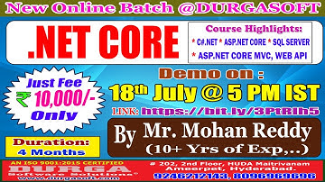 .NET CORE Online Training @ DURGASOFT