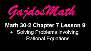 Math 30-2 Chapter 7 Lesson 9