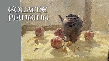 Simple Still Life with Gouache 🌟 #Painting