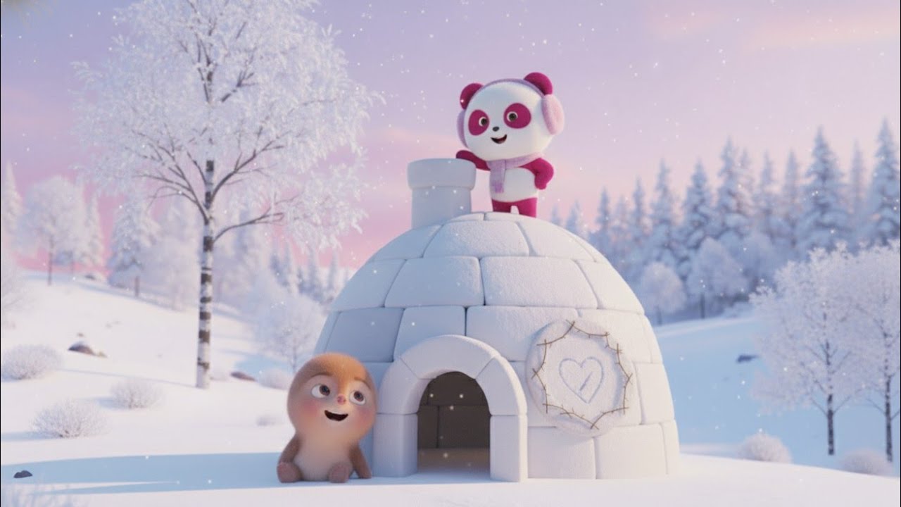 Margo & Panda 🐼 Enjoying Snow||Margo & Panda  Snow Cave Adventures!