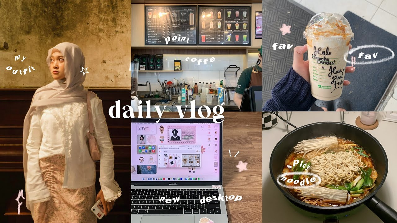 daily vlog🧸⭐️: productive day , makeover mac , clean , grocery , point coffe , cafe , making food🤤