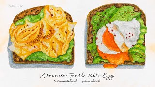 #3 Drawing Time lapse AVOCA DO TOAST WITH EGG