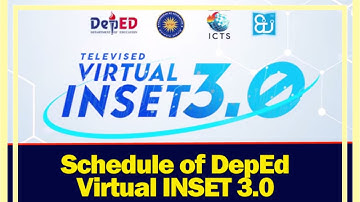 SCHEDULE OF DEPED VIRTUAL IN-SERVICE TRAINING FOR PUBLIC SCHOOL TEACHERS  3.O / Montillana TV