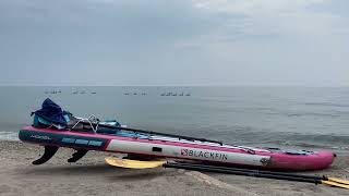 June 10, 2023 - Geese Ling Up For Military Parade Inspection, In Ontario Lake