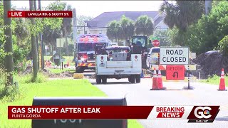 Crews shutoff valve after gas leak at Lavilla Road and Scott Street in Charlotte County