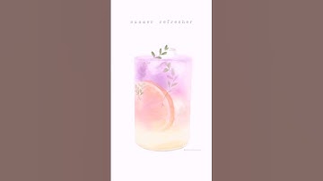 Painting watercolor cocktail on procreate