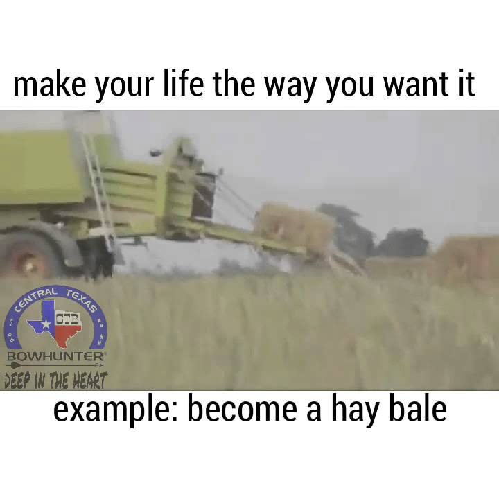 Man hay bales himself!!