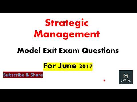 strategic management exit exam questions for June 2017 E.C