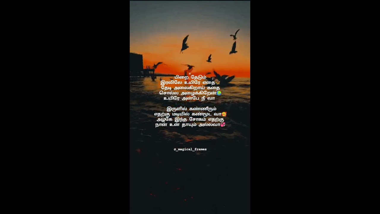 Pirai Thedum Song Lyrics  Magical Frames  WhatsApp Status Tamil  Tamil Lyrics Song 