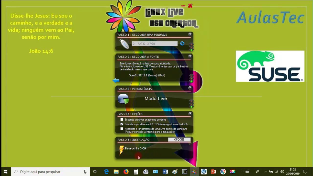 OpenSuse 15.0 - Pendrive de Boot para Instalação.