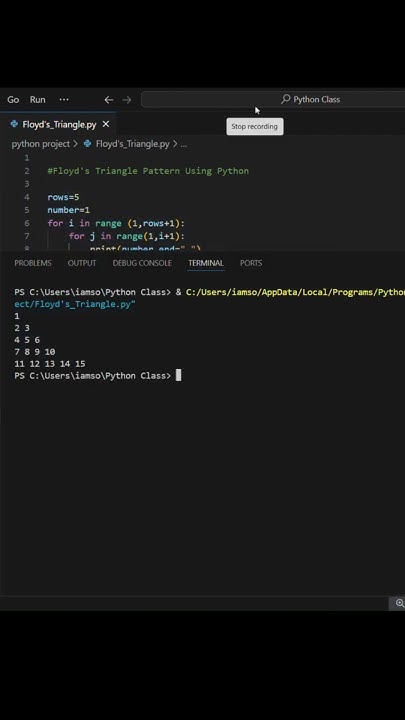 Master Floyd's Triangle in Python just 1 minute.. #coding #shortsfeed # ...