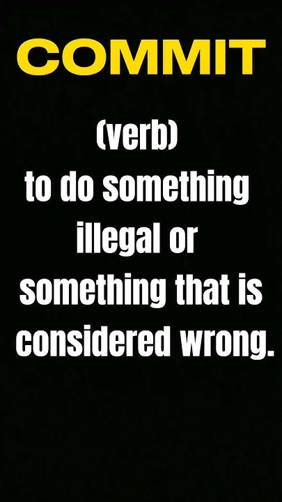 Meaning of COMMIT with examples - YouTube