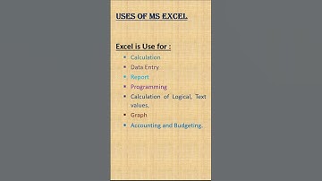 What is Excel Uses and features | Uses & Features of MS