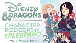 Turning MORE Disney Heroes into DnD Characters! | Disney and Dragons SPEEDPAINT