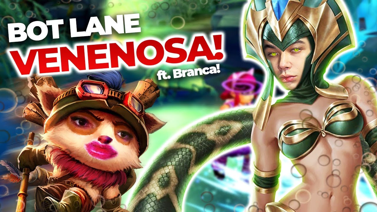 DESTRUINDO A BOT LANE COM VENENO! (Ft. Branca) | CASSIOPEIA & TEEMO BOT | LEAGUE OF LEGENDS