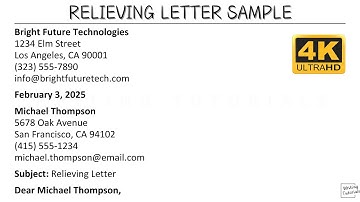 How To Write Relieving Letter Format and Sample Step by Step Guide | Writing Tutorial