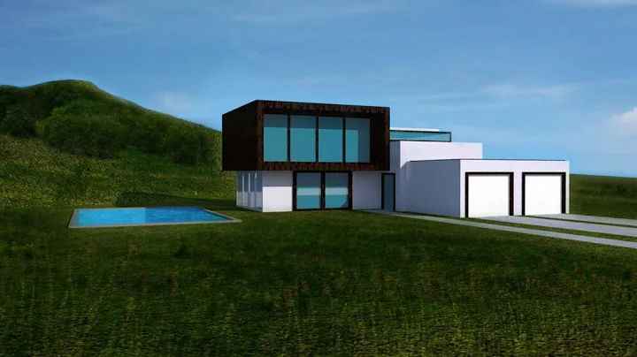 #3 - Modern house design in free Google SketchUp 8 - how to build a modern house in SketchUp