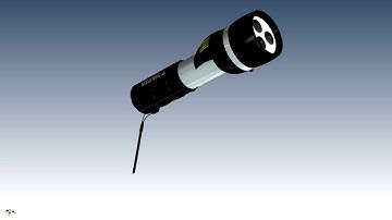 Autodesk Inventor 2015 Full HD 3d animation of Varta led flashlight