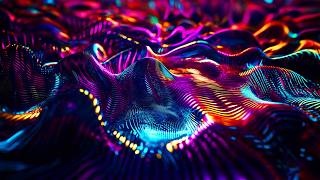 4K Screensaver | Metallic Waves With Colorful Reflections– Psychedelic VJ Loop (No Sound)