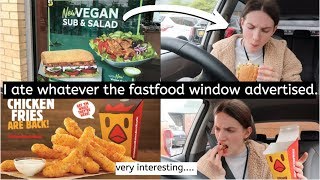 Eating whatever the fast food window advertised (chicken fries are interesting)